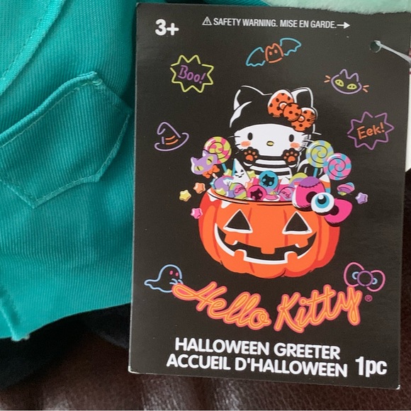 Hello Kitty Frankenstein with Pumpkin Large Plush Halloween Greeter - Picture 9 of 13